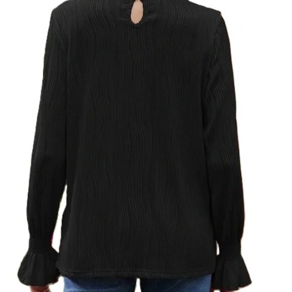 Amazon Women’s Long sleeve black Casual Blouse   - size Med - Picture 2 of 3